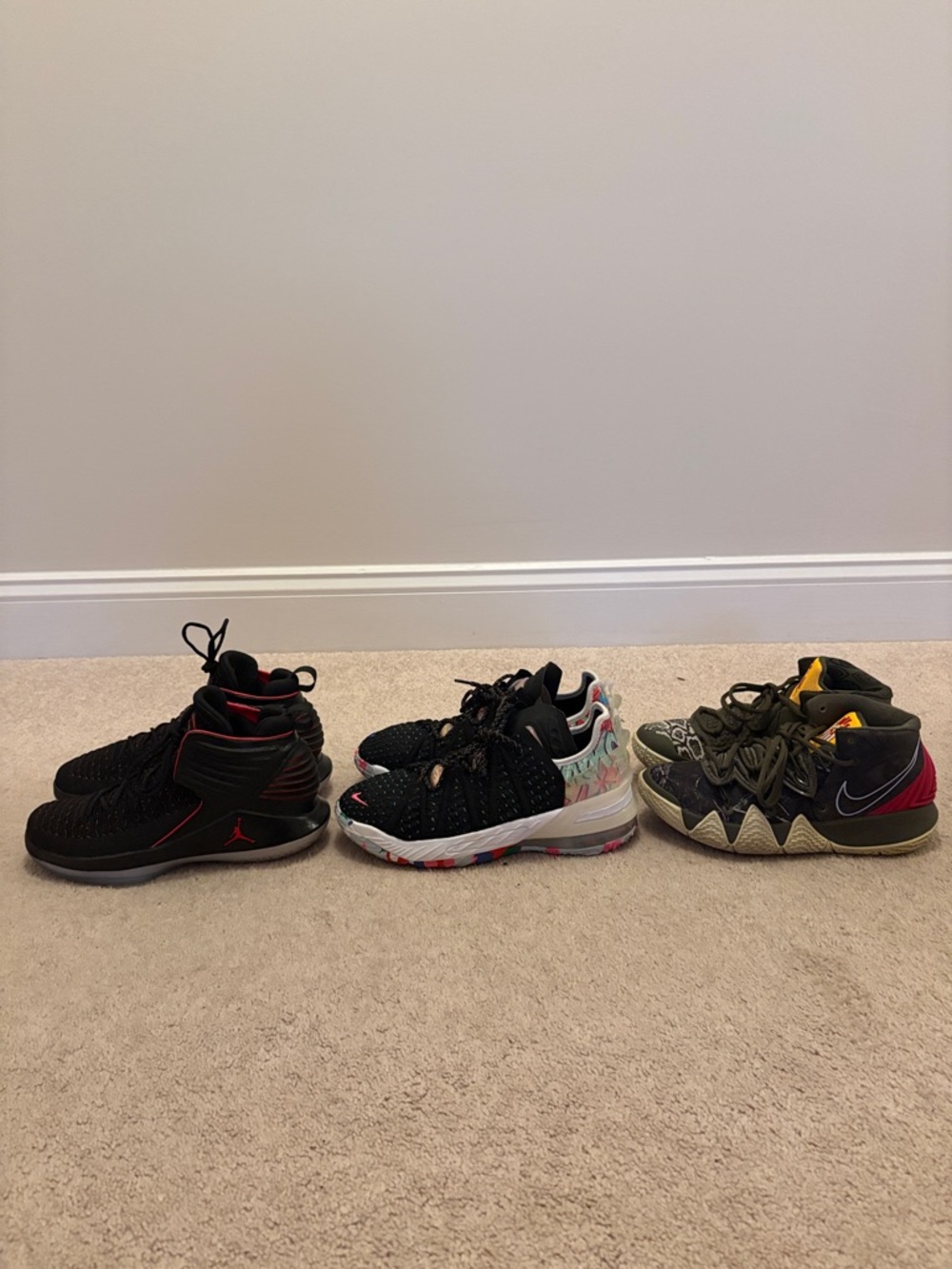 Nike Kids Black Sneakers with Red Accents